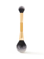 Makeup brush with black bristles on a white background