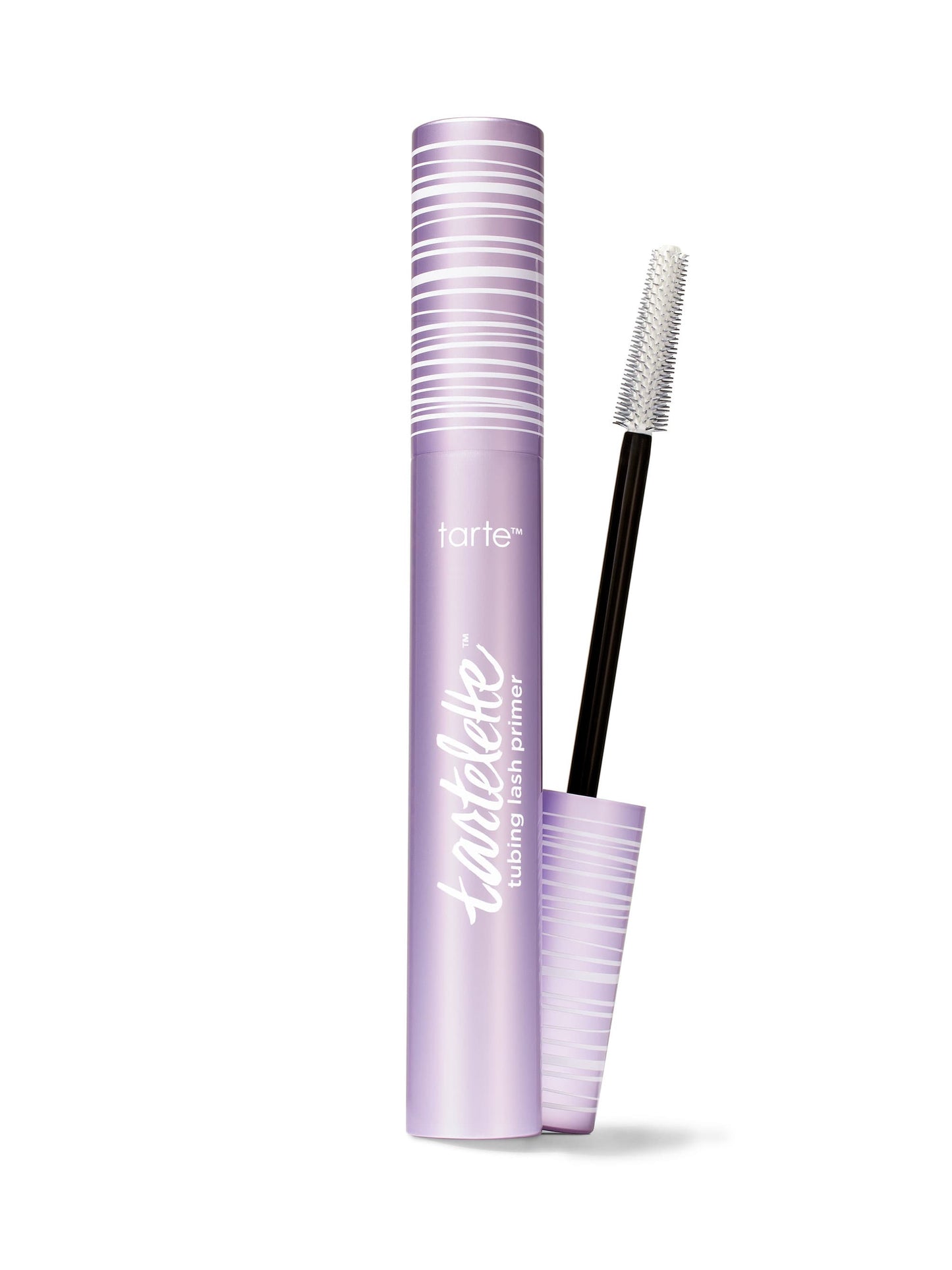 A tube of tartelette tubing lash primer with the wand applicator showing the clear product.