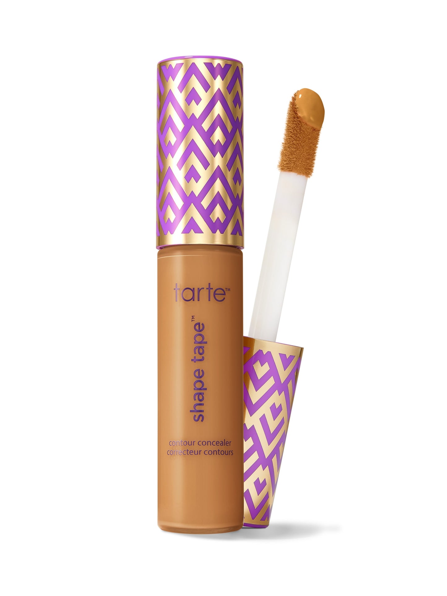 Tarte Shape Tape concealer with applicator on a white background