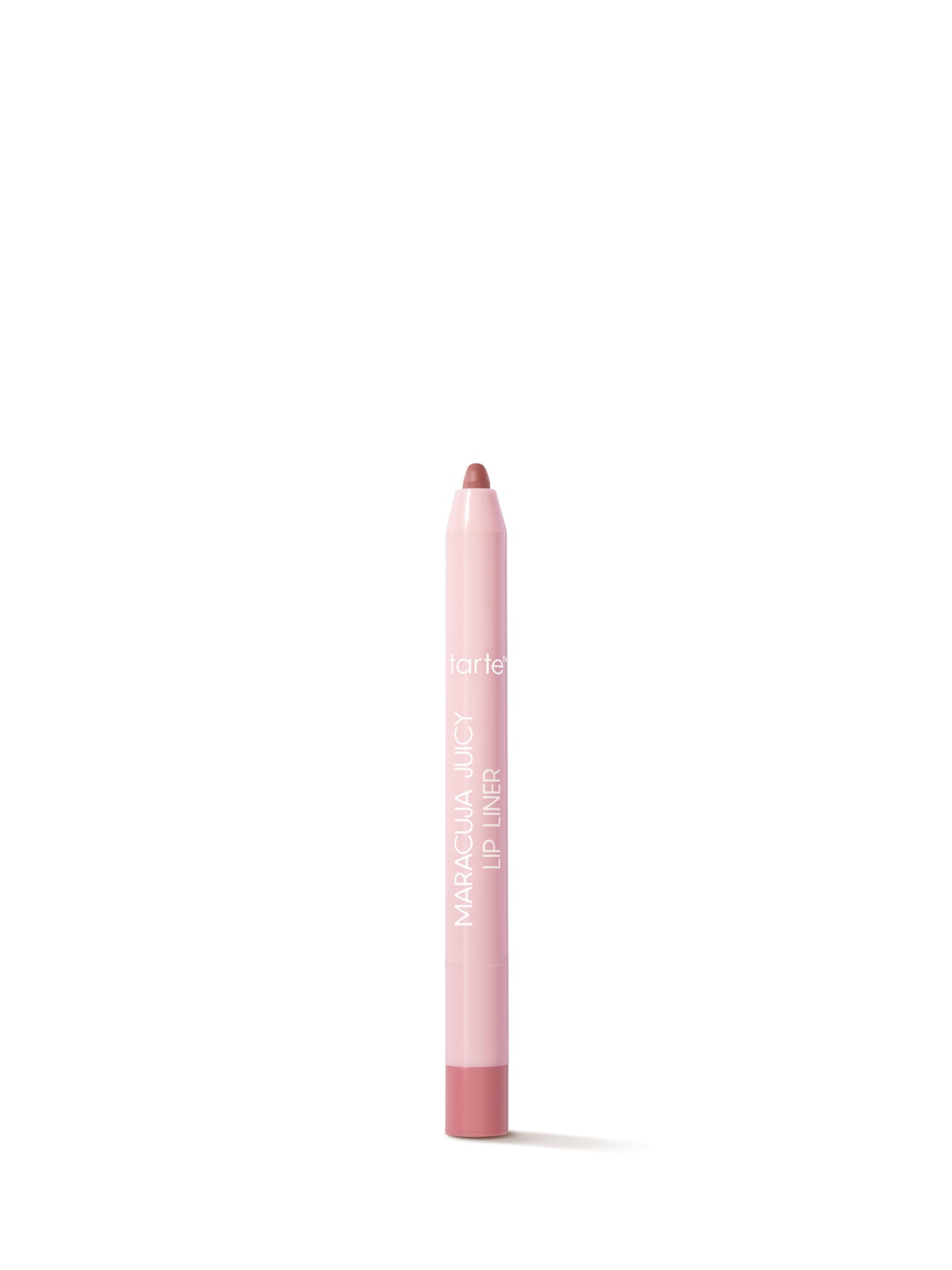 Pink lip liner with brand name on a white background