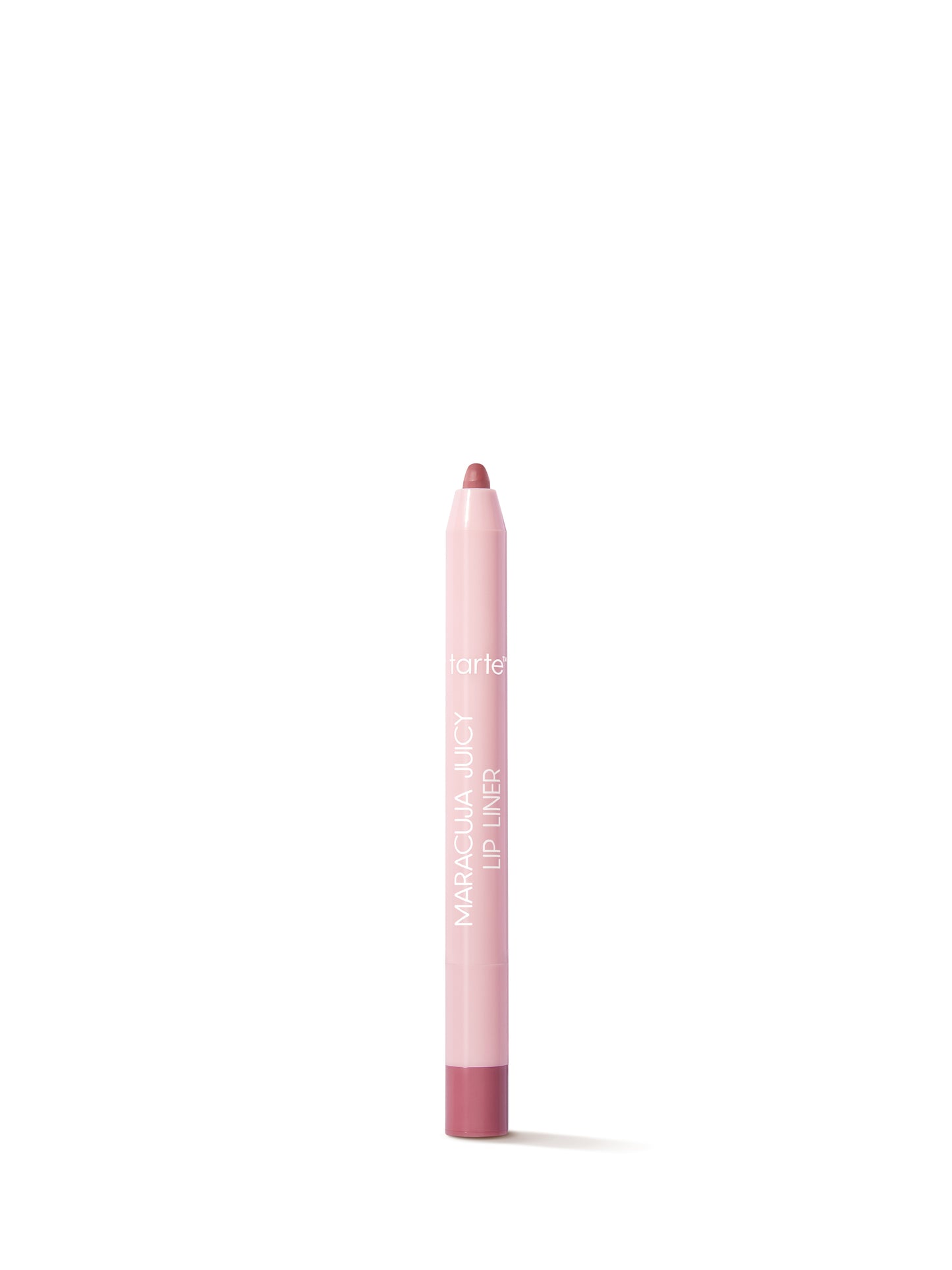 Pink lip liner with brand name on a white background