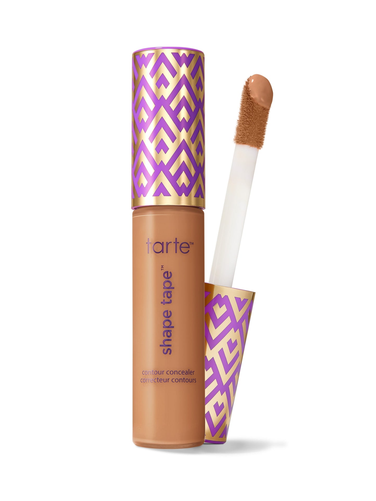 Tarte Shape Tape concealer with applicator on a white background