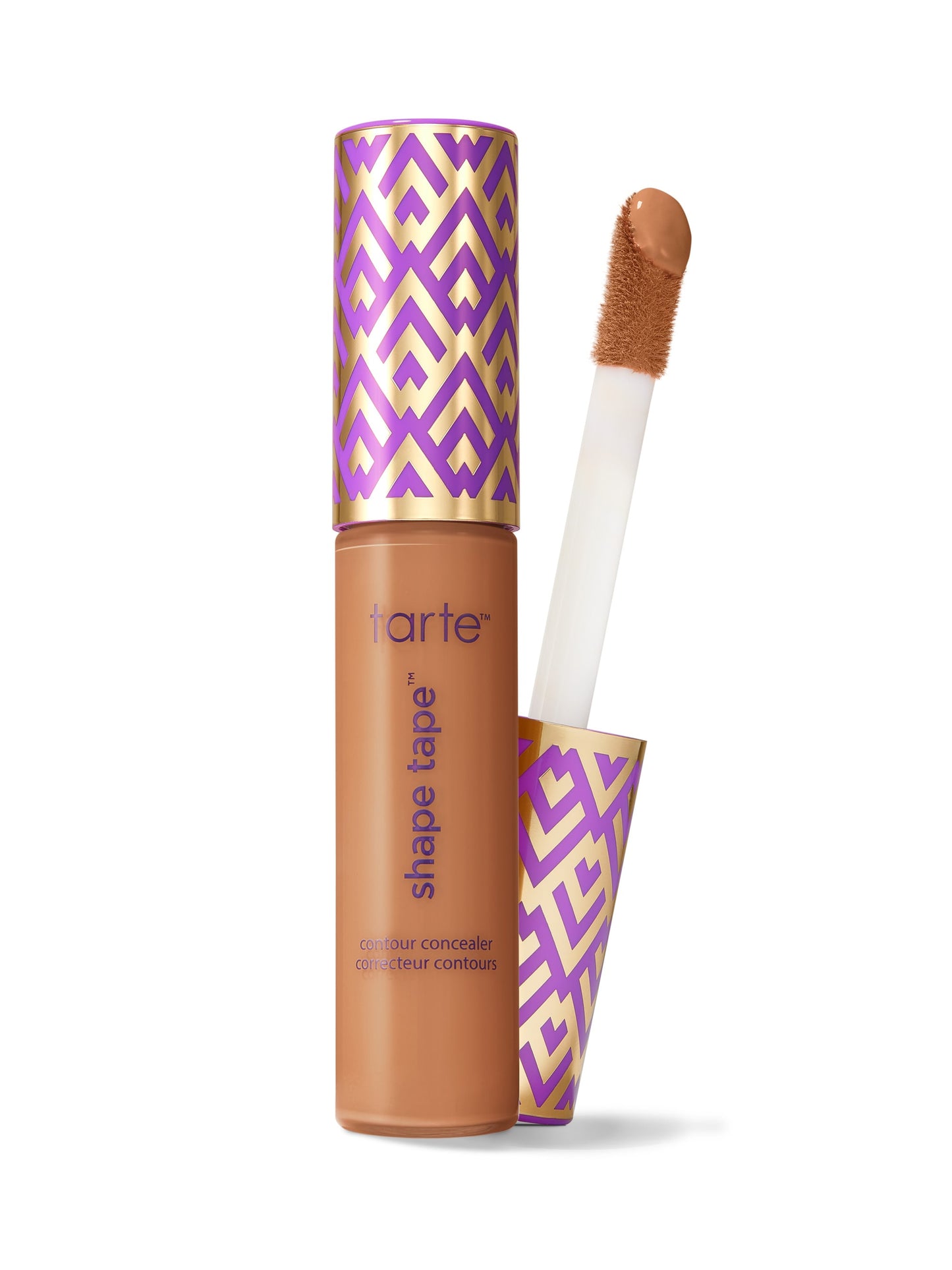 Tarte Shape Tape concealer with applicator on a white background