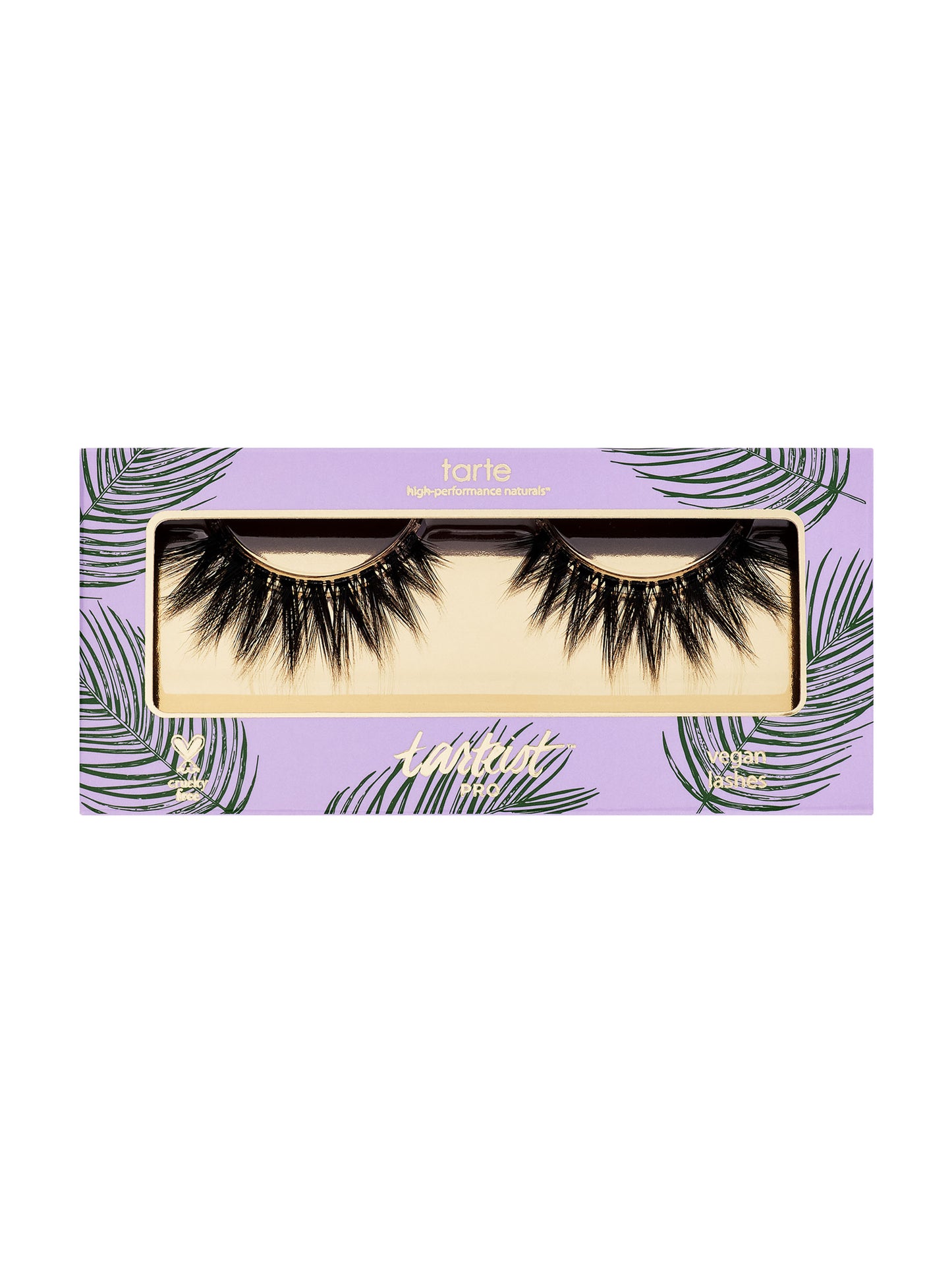 Tarte false eyelashes packaging with a purple background